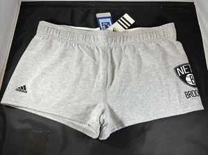 $25 NBA 4Her Women Brooklyn Nets Basketball Adidas Shorts Sweatpant Rollover L - Picture 1 of 11