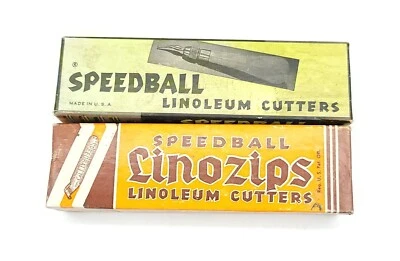 Lot 2 Vintage Speedball Linoleum Cutter with Blades in Original Boxes U.S.A VG - Image 1 of 4