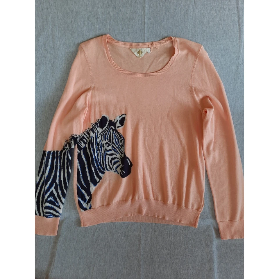 Suéter de punto elástico con estampado de ganchillo XL HWR para mujer cuello redondo algodón Foto 1 de 4