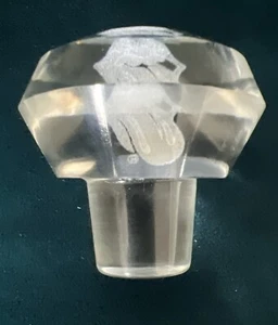 ROLLING STONES ETCHED LOGO CRYSTAL GLASS 2" DECANTER STOPPER 50TH ANNIVERSARY  - Picture 1 of 3