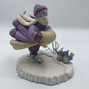 Figura de conejito de porcelana Lenox Collections “COPO DE NIEVE SOBRE HIELO” de Lynn Bywaters - Imagen 1 de 7