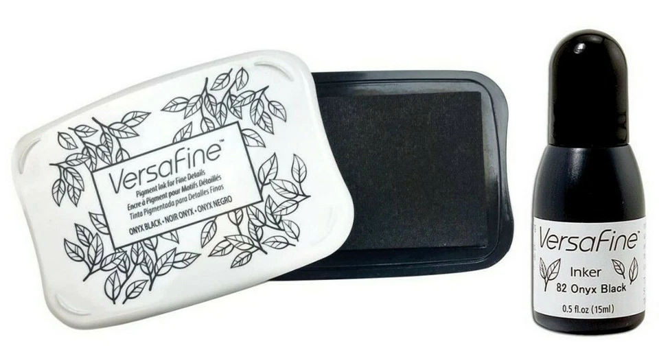 Tsukineko Vf000082 Full Size VersaFine Instant Dry Pigment Ink Onyx Black Yl12