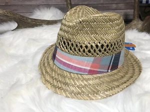 Columbia Women’s Sun Drifter Straw Hat Plaid Band NWT Cruise Resort Summer Beach - Picture 1 of 2