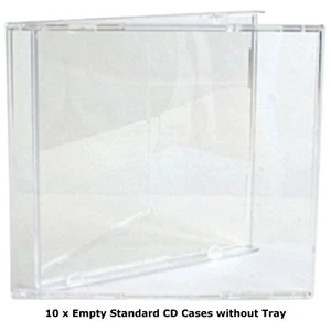 10 x Clear Standard Single CD Jewel Case (Carton Only NO Tray) OUTER Case Only - Afbeelding 1 van 2