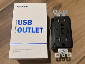 Prese USB ELEGRP, 30 W 6,0 amp prese USB C, presa a muro USB 3 porte - Foto 1 di 4