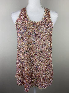 Neu Sabine Damenbluse Größe Small Perlen/Pailletten vorne ärmellos hübsch! - Bild 1 von 10