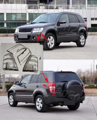 Chrome Front Rear Head Tail Light Lamp Cover Trim for 06-13 SUZUKI GRAND VITARA - Image 1 of 4