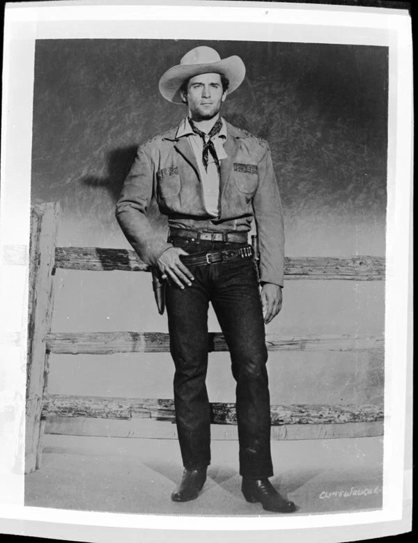 Clint Walker Cheyenne 1950's TV Western Portrait Vintage 4x5 Inter Negative  - Image 1 of 1