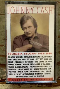Vintage JOHNNY CASH Columbia Records 1958-1986 Double Album Cassette C2T40637 - Picture 1 of 7