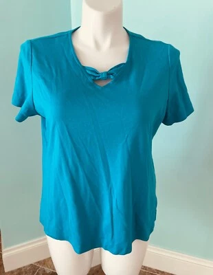 Camisa Top Bon Worth Talla Pequeña Azul Mediana Manga Corta PM Foto 1 de 4