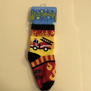 Stephen Joseph baby boys Sports Socks, Firetruck  Small (4-6 Shoe Size)