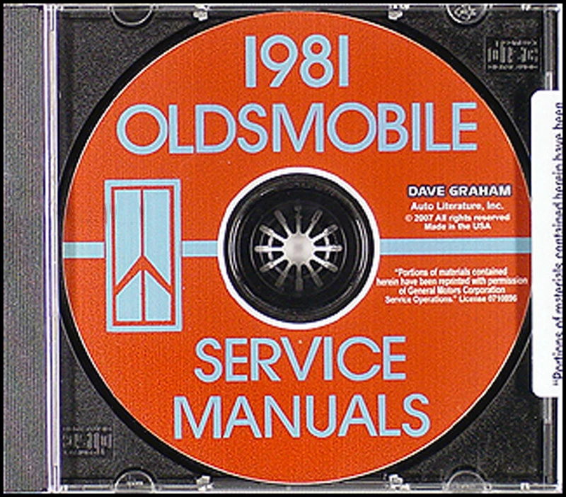 Oldsmobile 1981 CD taller de reparación manual y carrocería 88 98 Toronado Cutlass Olds Foto 1 de 3