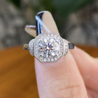 1ct Moissanite D Color Engagement Wedding Ring For Women 925 Silver Fine Jewelry
