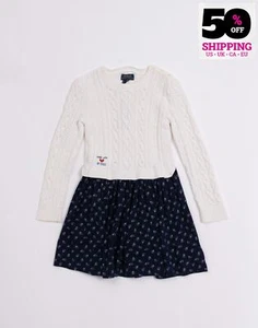 UVP140€ POLO RALPH LAUREN Baby Kleid Größe 9-12M weiß Strick leicht - Bild 1 von 3