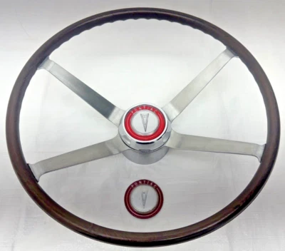 1964 GTO Steering Wheel Four Spoke Wood Grain Rim Pontiac Catalina Grand Prix - Image 1 of 4