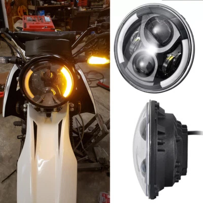 Faro de moto de 7" intermitente LED para Yamaha V Star 1100 Classic 2000-2009 Foto 1 de 4