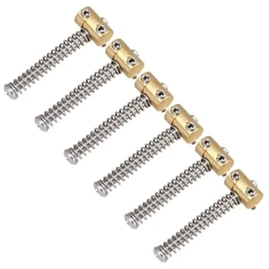 6Pcs Guitar Compensated Bridge Brass Saddles Set Guitar Replacement Parts S8P7 - Foto 1 di 6