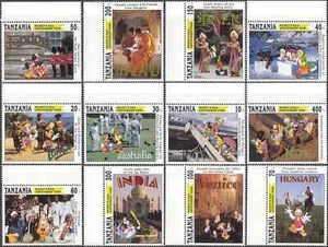 Tanzania 1994 Disney,Mickey,Minnie,Donald,World Tour,Plane,Boats,Cartoons MNH - Picture 1 of 1