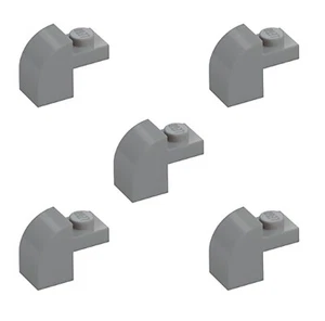 5 Nuevos LEGO Piedra Mediana Gris Pendiente Curvada con Perno Empotrado 2x1x1 1/3 32807 Redondo - Imagen 1 de 6