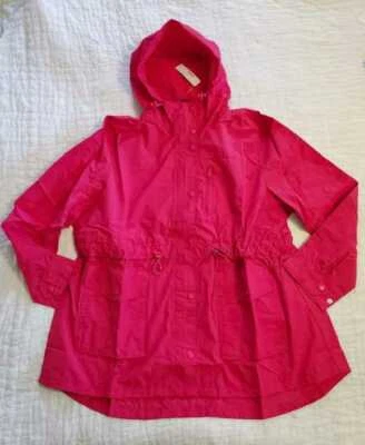 NEW WOMEN'S J CREW PERFECT RAIN COAT JACKET PEONY / PINK BLUSH / RICH GOLD - Image 1 of 4