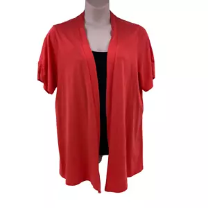 Cárdigan para mujer Catherines talla 1X - 18/20W mandarina mangas cortas espalda reunida - Imagen 1 de 12