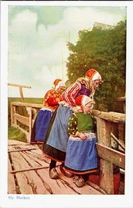 Vintage Postcard Old Bridge Marken Holland Traditional Clothing Children Europe - Picture 1 of 5
