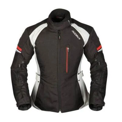 MODEKA Violetta wasserdichte Damen Motorradjacke grau schwarz - Größe wählbar - Bild 1 von 2