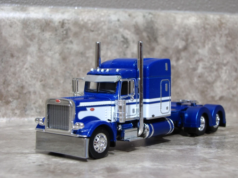 DCP 1/64 Blue White Peterbilt 389 Semi Truck Farm Toy - Image 1 of 4