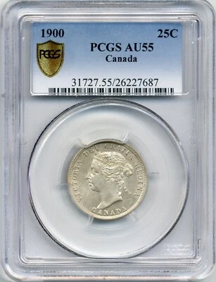 1900 Canada 25 Cent - Choice About Uncirculated, PCGS AU 55 - Image 1 of 3