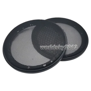 2 Stck. 6,5" Zoll Lautsprecher Gitter Abdeckung Auto Audio Dekorativ Kreis Metallgitter #Schwarz - Bild 1 von 6