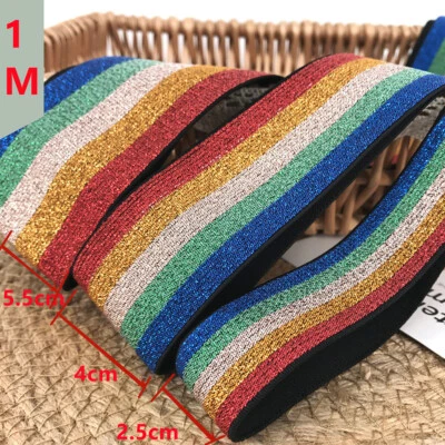 1M Arcobaleno Lavoro a Maglia Cucito Bande a Molla Elastico Morbido Colorato DIY - Immagine 1 di 4
