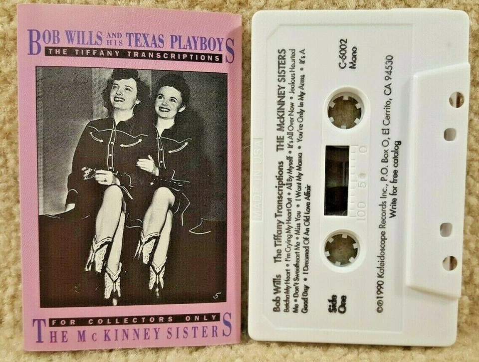 Vintage 1990 Cassette Tape Bob Wills The Tiffany Transcriptions McKinney Sisters Foto 1 de 4