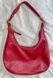 Coach 9591 MEDIUM Vintage Red Leather Zoe Shoulder/Hobo Bag Excellent - Picture 1 of 6