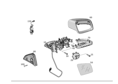 Подлинное зеркало в сборе для Mercedes-Benz — правое 166-810-00-01 - Изображение 1 из 2