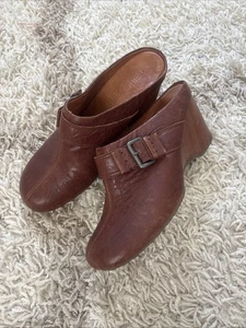 Gentle Souls Kenneth Cole Ridgy Clog Brown Genuine Leather Cushioned Womens 9 - Picture 1 of 7