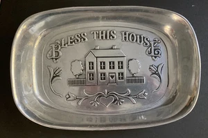 Vintage Wilton Armetale "Bless This House" Bread Tray/ Serving Dish - Picture 1 of 6