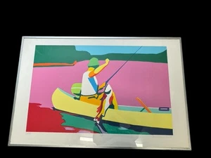 Anne Marie Le Quesne Artist Proof Signed Print “CATCH” Fishing Art Framed - Picture 1 of 11