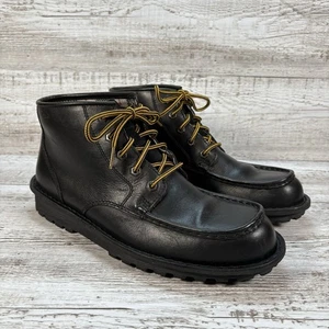 Clarks Manly Path Men’s Black Leather Boots Square Toe - Size UK 9 G (EUR 43) - Picture 1 of 10