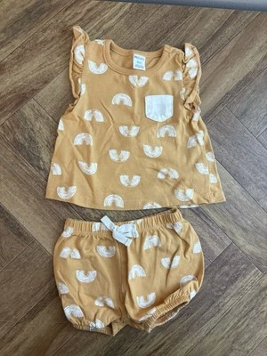 Completo PL Baby Petit Lem bambina 6 mesi giallo 2 pezzi estivo carino Z4 - Immagine 1 di 4