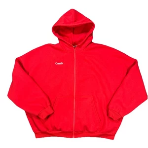 Comfrt Full Zip 2-Pocket Hoodie Sweatshirt Jacke Rot Herren Größe 2XL - Bild 1 von 6