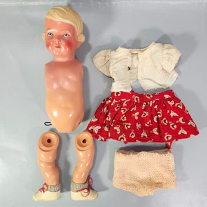 Bambola Schildkrot Inge anni '30 12" bionda rosa guancia ragazza con vestiti Germania - Foto 1 di 24