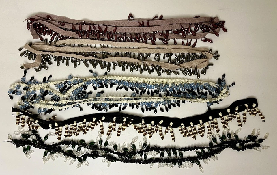 Vintage Beaded Trim Remnents Large Lot 1.5 Lbs. Crafts, Sewing, Jewelry Making - Image 1 of 4