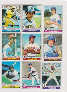 1979 Topps Baseball Card Lot (9) Willie Stargell, Paul Molitor, Charlie Hough EX - Picture 1 of 2