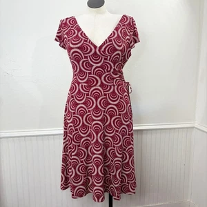 London Times 14 Career Dress Y2K Babydoll Sleeveless Geometric Slinky Jersey - Picture 1 of 12