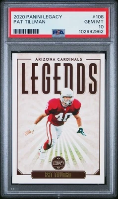 Pat Tillman 2020 Panini Legacy Football Card #108 Graded PSA 10 Cert # 102992692 - Image 1 of 2