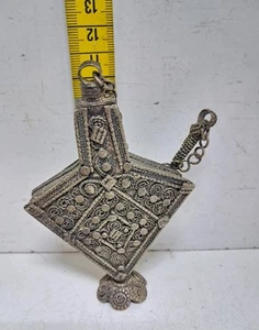 Antik Islamisch Messing Kohl Halter Traditionell Kohl Topf Eyeliner Handarbeit 11cm - Bild 1 von 4