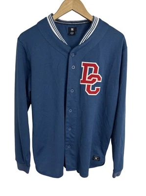 DC Shoes Men’s Skateboard Blue Baseball Jersey Long Sleeve Size Large - Image 1 of 4