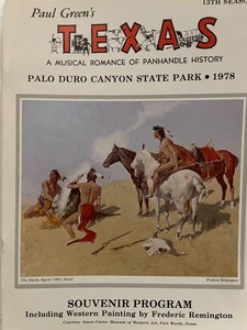 FREDERIC  REMINGTON  1978   "TEXAS"  PROGRAM   34 PICS  NEAR MINT! - Picture 1 of 4