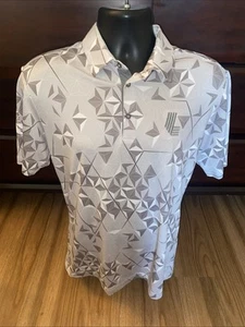 Galvin Green Golf Polo Men’s Size Medium Gray Geometric Print Performance - Picture 1 of 7