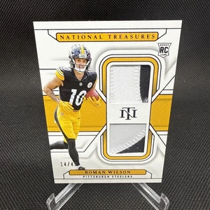 Parche doble Panini National Treasures Roman Wilson Rookie 2024/49 Purple Steeler - Imagen 1 de 2